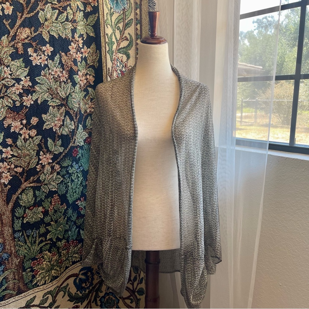 Slouchy Mottled Heathered Grey / Gray Shawl Shrug Cardigan